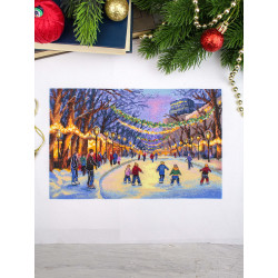 Cross stitch kit "New Year's Ice Rink" 17*25 cm SNV-1032