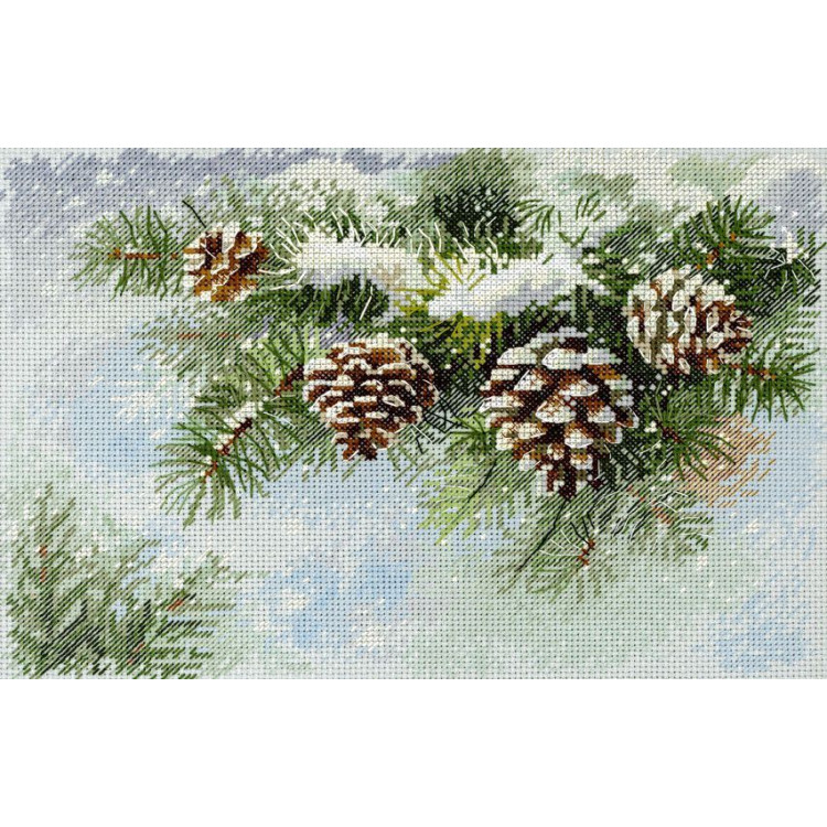Cross stitch kit "Snow-covered branch" 18*26 cm SNV-1020