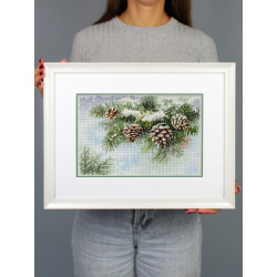 Cross stitch kit "Snow-covered branch" 18*26 cm SNV-1020