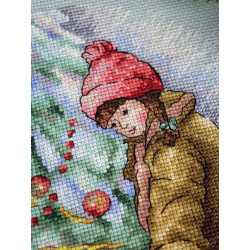 Cross stitch kit "Near the decorated Christmas tree" 26*22 cm SNV-1018