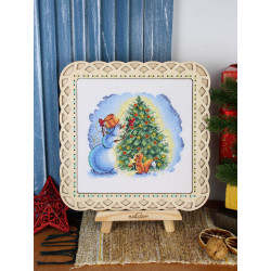 Cross stitch kit "Decorating the Christmas tree" 17*15 cm SM-1254
