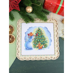 Cross stitch kit "Decorating the Christmas tree" 17*15 cm SM-1254