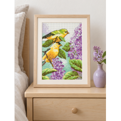 Goldfinch and Lilacs D70-65153