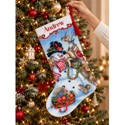 Snowman Gathering Christmas Stocking D70-08866