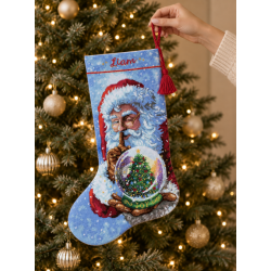Stocking Santa Snow Globe D70-08985