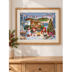 Cross stitch kit "Christmas Trailer" 42x30 cm SLETIL9990