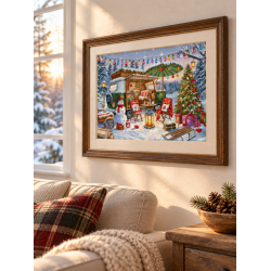 Cross stitch kit "Christmas Trailer" 42x30 cm SLETIL9990