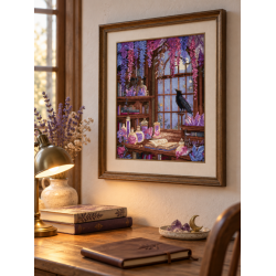 Kreuzstich-Set "Rabenbibliothek" 23x29 cm SLETIL9987