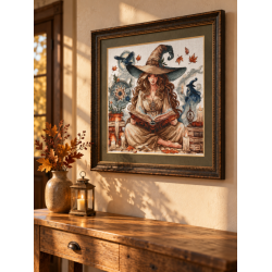 Cross stitch kit  "The Witche's Autumn'' 30.16 x 29.21 cm AVA-P042