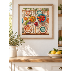 Cross stitch kit "Mediterranean Table" 31.75 × 31.75 cm AVA-P139