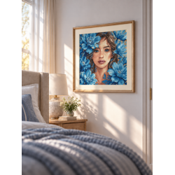 Cross stitch kit "Blue Gaze" 26.99 × 26.99 cm AVA-P125