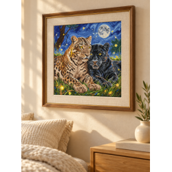 Cross stitch kit "The Night of the Felines" 31.75 × 31.75 cm AVA-P160