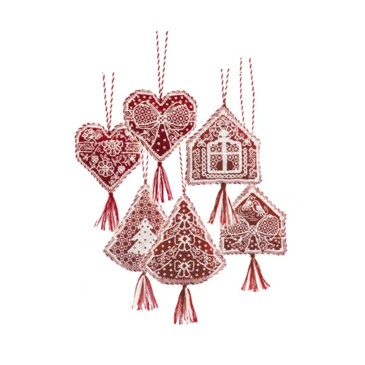 Christmas Ornaments Gingerbread Patterns 3 pcs., 7x8 cm each SR2363AC