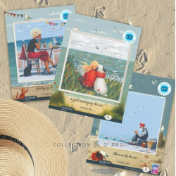 Cross-stitch kit "Girl and dog by the sea" 21.5 x 22 cm RTOM1103