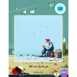 Cross-stitch kit "Old man by the sea" 24,5 x 24,5 cm RTOM1105