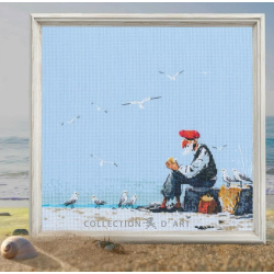 Cross-stitch kit "Old man by the sea" 24,5 x 24,5 cm RTOM1105