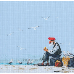 Cross-stitch kit "Old man by the sea" 24,5 x 24,5 cm RTOM1105