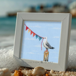Cross-stitch kit "Seagull with flags" 12 x 11 cm RTOM1107
