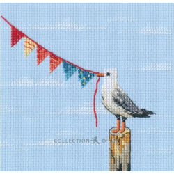 Cross-stitch kit "Seagull with flags" 12 x 11 cm RTOM1107