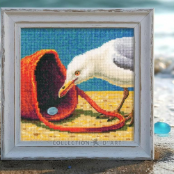Cross-stitch kit "Curious seagull" 14 x 14 cm RTOM1110