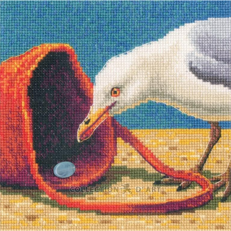 Cross-stitch kit "Curious seagull" 14 x 14 cm RTOM1110