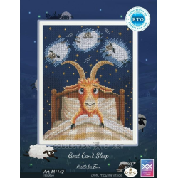 Cross-stitch kit "Goat Can't Sleep" 15,5*20 cm RTOM1142