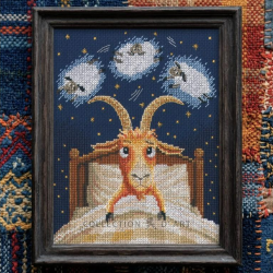 Cross-stitch kit "Goat Can't Sleep" 15,5*20 cm RTOM1142