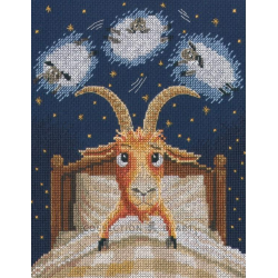 Cross-stitch kit "Goat Can't Sleep" 15,5*20 cm RTOM1142