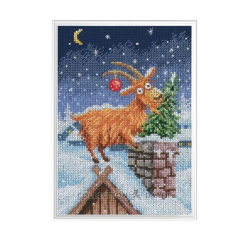Cross-stitch kit "Goat Delivers Christmas" 14,5*20 cm RTOM1141
