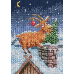 Cross-stitch kit "Goat Delivers Christmas" 14,5*20 cm RTOM1141