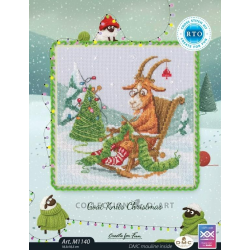 Cross-stitch kit "Goat Knits Christmas" 18,5*18,5 cm RTOM1140