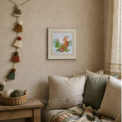 Cross-stitch kit "Goat Knits Christmas" 18,5*18,5 cm RTOM1140