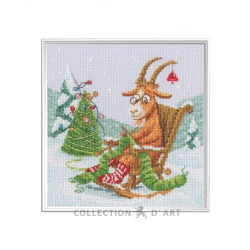 Cross-stitch kit "Goat Knits Christmas" 18,5*18,5 cm RTOM1140