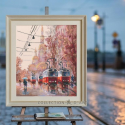 Cross-stitch kit "Rainy city" 22*25,5 cm RTOM1122