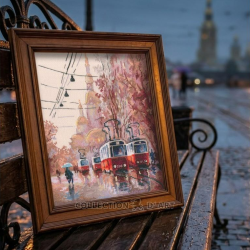 Cross-stitch kit "Rainy city" 22*25,5 cm RTOM1122