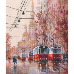 Cross-stitch kit "Rainy city" 22*25,5 cm RTOM1122