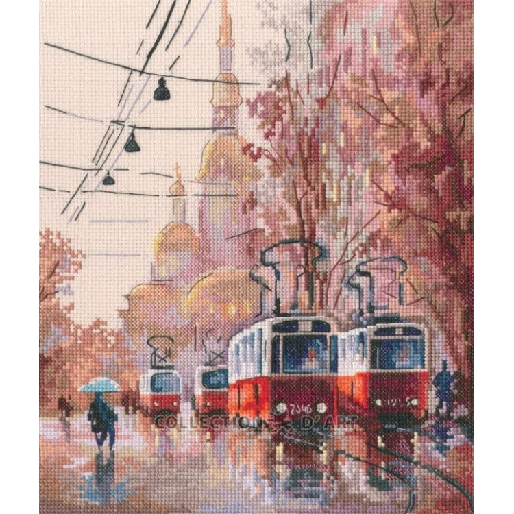 Cross-stitch kit "Rainy city" 22*25,5 cm RTOM1122