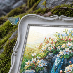Cross-stitch kit "Anemones by the waterfall" 21*22,5 cm RTOM1120