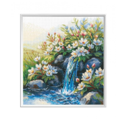 Cross-stitch kit "Anemones by the waterfall" 21*22,5 cm RTOM1120