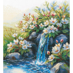 Cross-stitch kit "Anemones by the waterfall" 21*22,5 cm RTOM1120