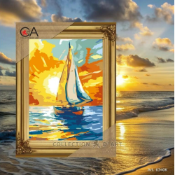 Tapestry kit "Sailboat at sunset" 22x30 cm CDA6340K