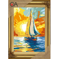 Tapestry kit "Sailboat at sunset" 22x30 cm CDA6340K