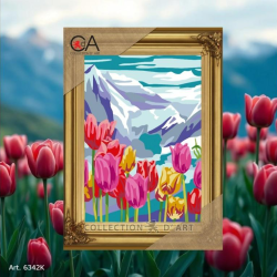 Tapestry kit "Tulips in mountains" 22x30 cm CDA6342K