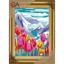 Tapestry kit "Tulips in mountains" 22x30 cm CDA6342K