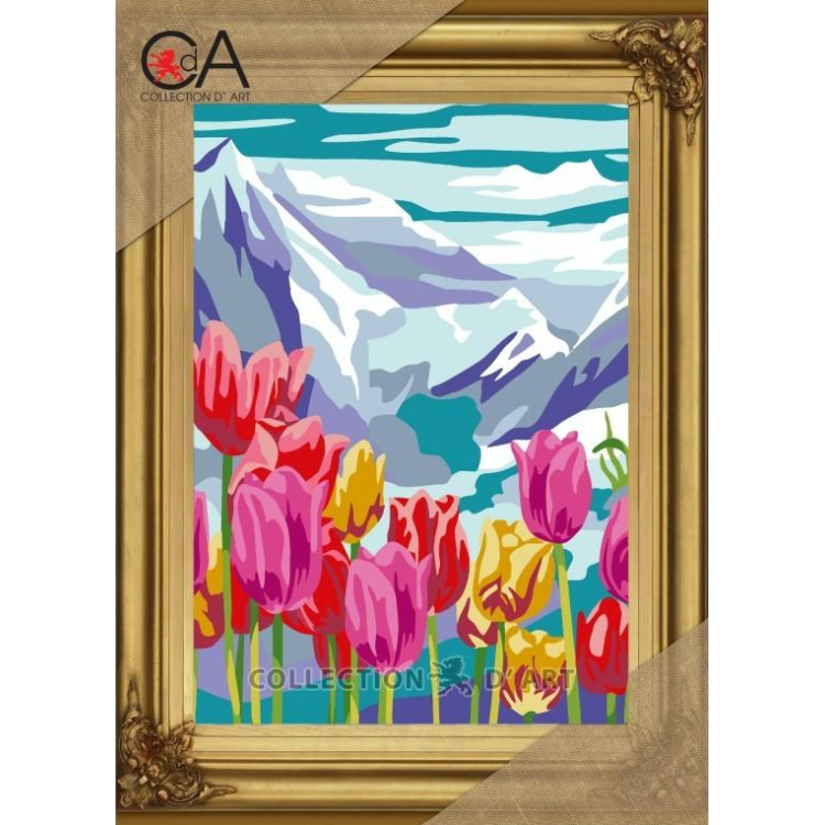 Tapestry kit "Tulips in mountains" 22x30 cm CDA6342K