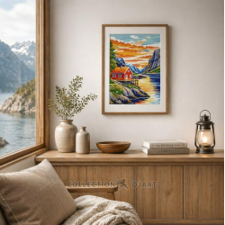 Tapestry kit "Lakeside Chalet" 22x30 cm CDA6343K