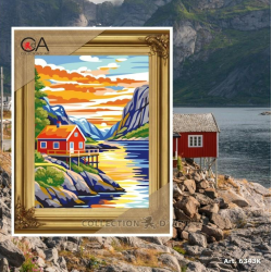 Tapestry kit "Lakeside Chalet" 22x30 cm CDA6343K