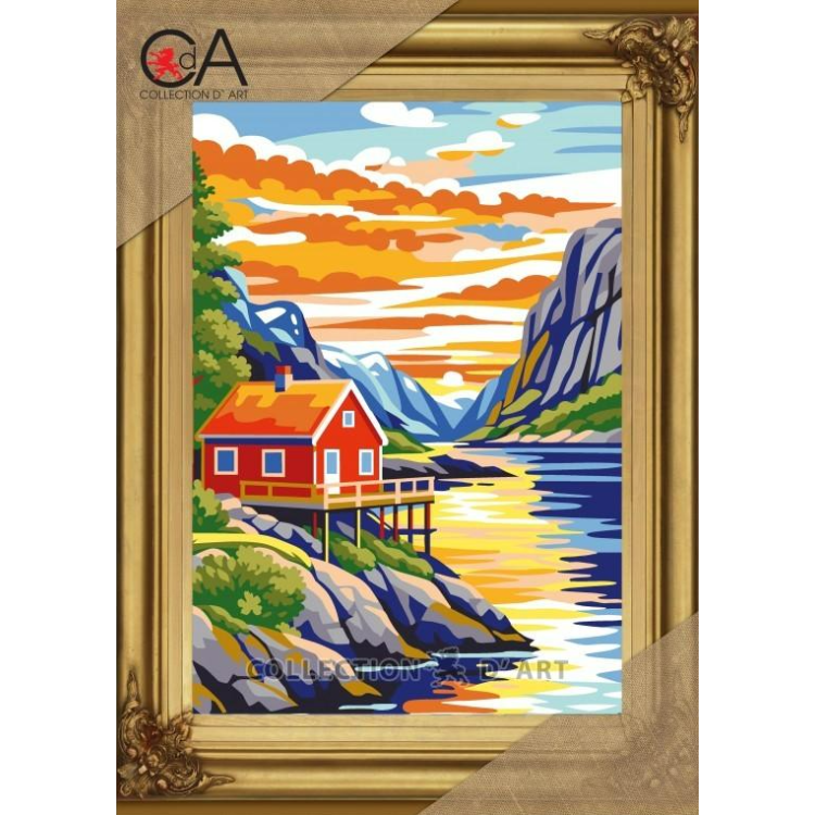 Tapestry kit "Lakeside Chalet" 22x30 cm CDA6343K