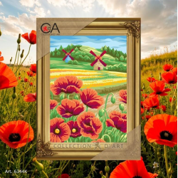 Tapestry kit "Red poppy field" 22x30 cm CDA6344K