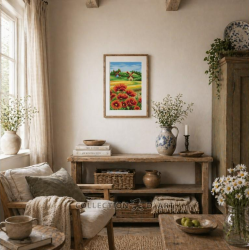 Tapestry kit "Red poppy field" 22x30 cm CDA6344K